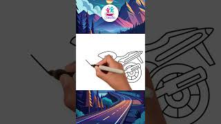 Vamos Desenhar uma Motocicleta Colorida #shorts #desenhofácil #chikiartbrazil