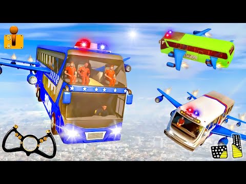 US Police Flying Prison Bus - Emergency Bus Driver Simulator | Android Gameplay | Part 2