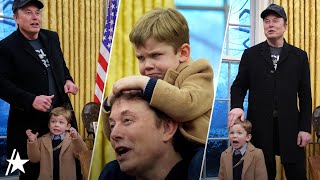 Elon Musk’s Son X Æ A-Xii Steals Spotlight During Oval Office Meeting w/ Donald Trump