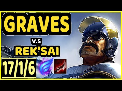 NJI (GRAVES) vs REK'SAI - QUADRAKILL 17/1/6 KDA JUNGLE GAMEPLAY - EUW Ranked GRANDMASTER