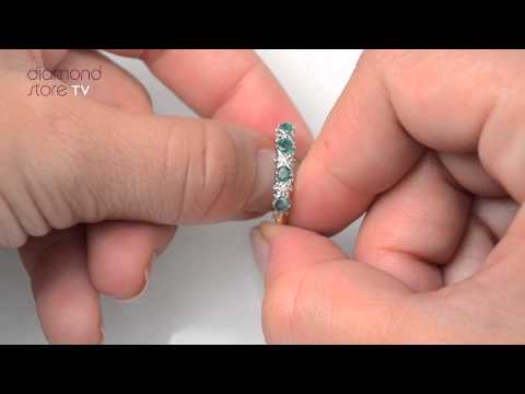 A3334 - Emerald 0.28ct And Diamond 9K Gold Ring