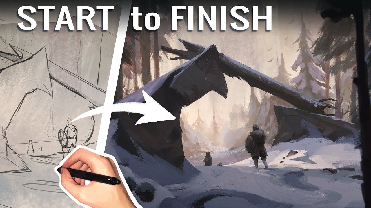 Environment Concept Art Process ( Digital Painting Tutorial )