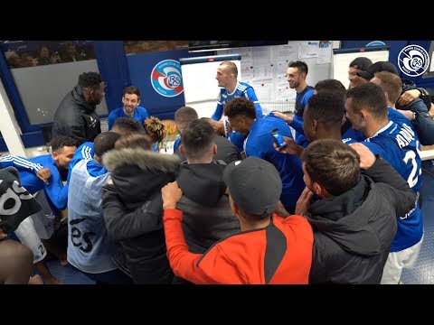 La joie après Racing-Nîmes Olympique (4-1)