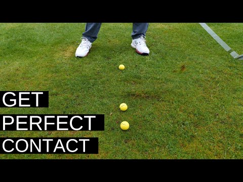 Part of a video titled HIT THE GOLF BALL FIRST - THE EASY SWING DRILL - YouTube