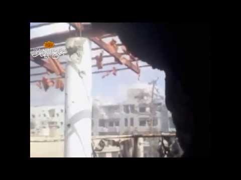 استهداف تحصينات قوات النظام في مبنى الجريدة في درعا المحطة بواسطة مدفع 82 من قبل تجمع الإيمان
