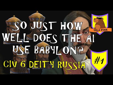 Ursa Ryan VS 4 Babylons (How does the AI handle Babylon?) #1 – Deity Civ 6 (Frontier Pass)