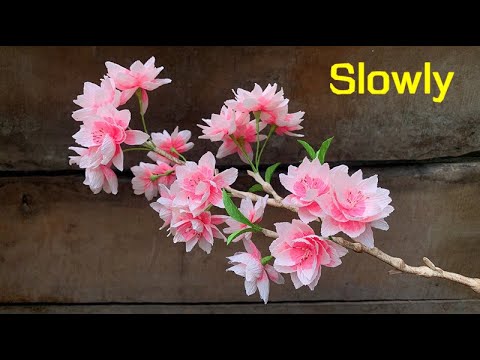 ABC TV | How To Make Double Cherry Blossom Flower From Crepe Paper (Slowly) - Craft Tutorial