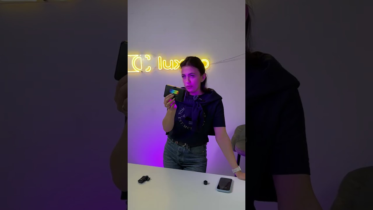Акумуляторне накамерне RGB світло з прищіпкою на телефон