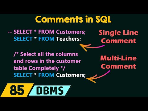 Comments In Sql