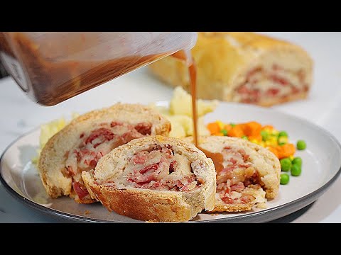 Bacon & Onion Roly Poly CLASSIC BRITISH dish