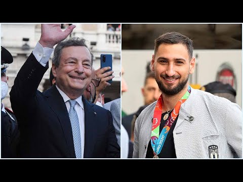 Draghi: "Grazie a voi l'Italia al centro dell'Europa". E a Donnarumma: "'Ndo stai? Che parate"