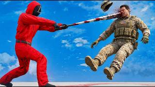 GTA 5 Squid Game Guards Brutal Baseball Bat Takedowns | Epic Ragdoll Physics (Euphoria Compilation)