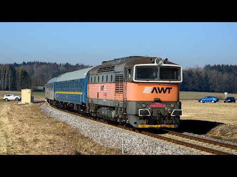 Zkušební jízda brejlovce 750.059-8 Východočeské dráhy po odkupu