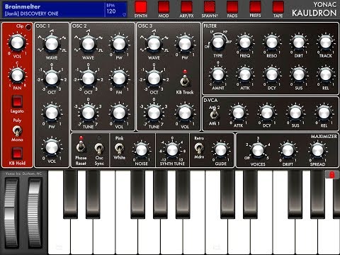 Yonac KAULDRON Synth Let's Play for 3 Minutes Demo for the iPad
