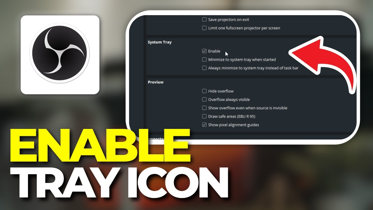 How To Enable Or Disable System Tray Icon In OBS Studio | Tutorial 2026