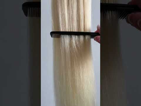 Натуральне волосся на заколках 50 см, 7 пасм, супер блонд (№60) video