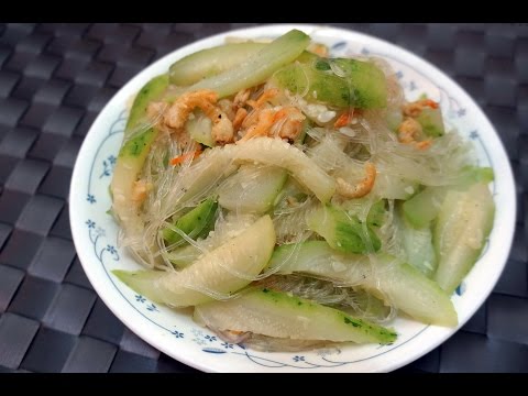 中菜食譜 : 節瓜煮粉絲蝦米