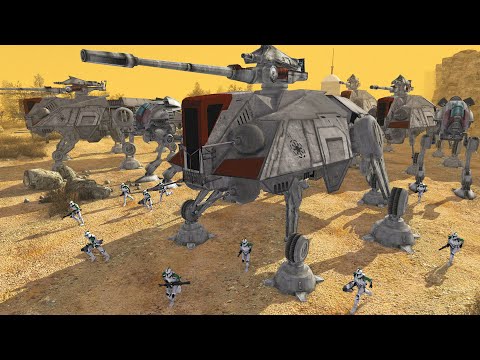 Large Scale RYLOTH Tank Invasion! - Men of War: Star Wars Mod Battle Simulator