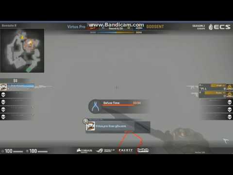 CS:GO-Virtus Pro vs GODSENT/Snax(VP) incredible 1 vs 2 NINJA DEFUSE