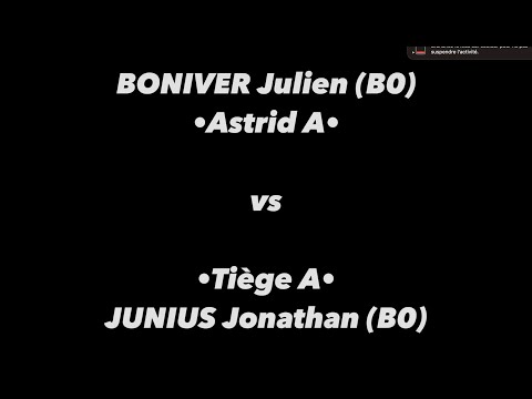 Tennis de Table ·1ère Nationale· ASTRID A vs TIEGE A - BONIVER Julien (B0) vs JUNIUS Jonathan (B0)