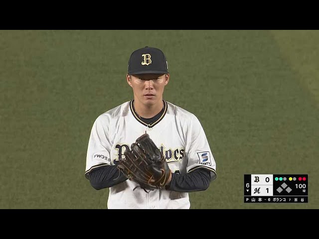 【6回裏】投手戦で力投!! バファローズ・山本由伸 6回9奪三振1失点!!  2023年4月14日 千葉ロッテマリーンズ 対 オリックス・バファローズ