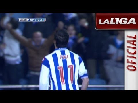 Gol de Riki (1-0) en el Deportivo de la Coruña - Celta de Vigo - HD