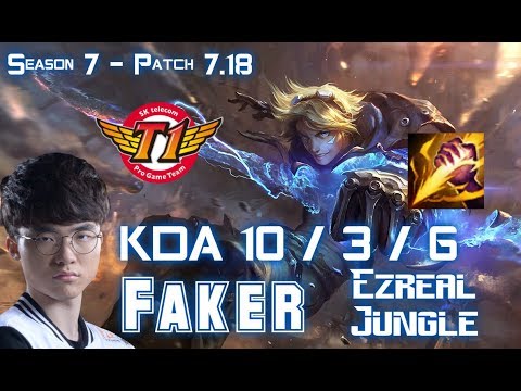 SKT T1 Faker EZREAL vs NIDALEE Jungle - Patch 7.18 KR Ranked