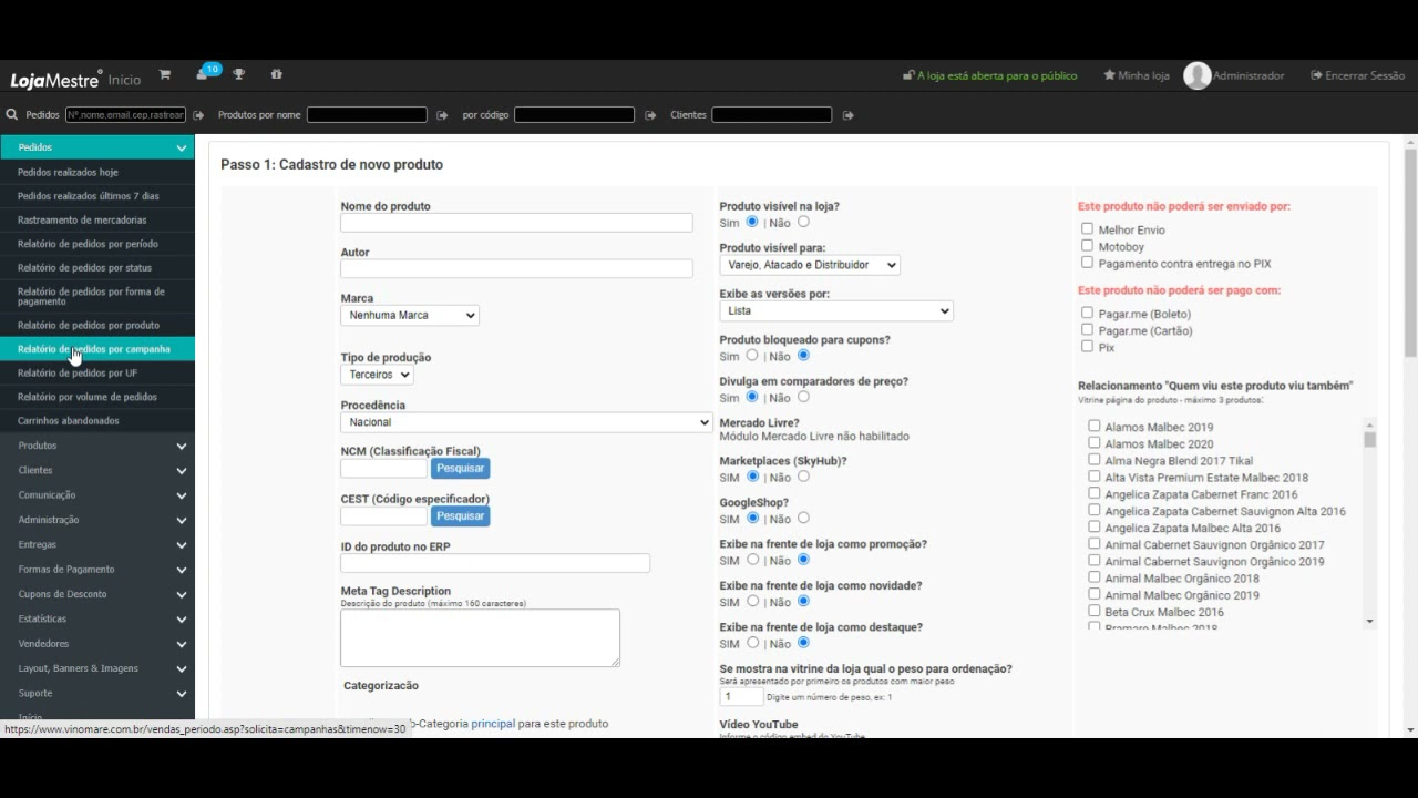 Como destacar produtos na página inicial da loja virtual