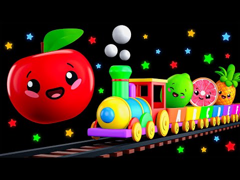 ABC Train 🚂🔤🍎 Alphabet ABC Song | Dancing Fruit Baby Sensory Video Visual Stimulation