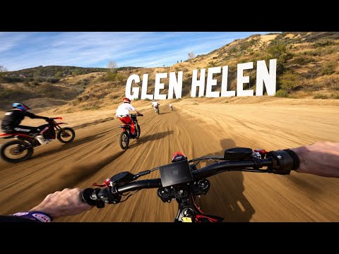 Racing Electric Dirtbikes at Glen Helen!
