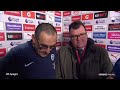 An angry Maurizio Sarri reacts to Chelsea's 2-0 loss at Arsenal