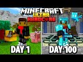 I Spent 100 Days in ULTRA HARDCORE PLUS Minecraft.. Here's What Happened