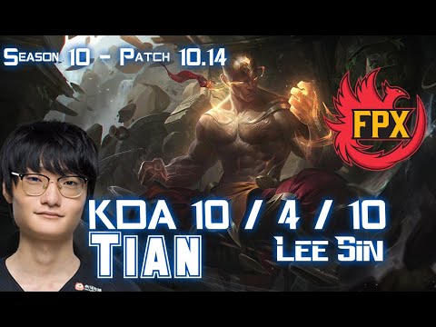 FPX Tian LEE SIN vs NIDALEE Jungle - Patch 10.14 KR Ranked