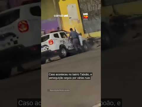 Homem fica ferido após ser atropelado por viatura da PM em perseguição