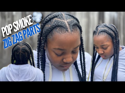 Pop Smoke Braids With Zig Zag Parts| Kids Styles
