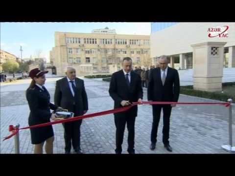 O presidente Ilham Aliyev participou da inauguração da segunda saída da estação de metrô “Elmler Akademiyası”