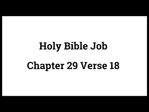 Holy Bible Job 29:18