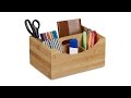 Organiseur de bureau boîte de rangement Marron - Bambou - 25 x 12 x 18 cm