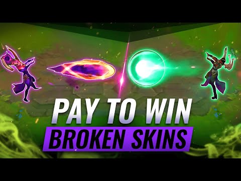 10 BROKEN Skins That BUFF Your Champion: Pay To Win? - League of Legends