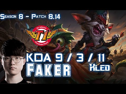 SKT T1 Faker KLED vs YASUO Mid - Patch 8.14 KR Ranked