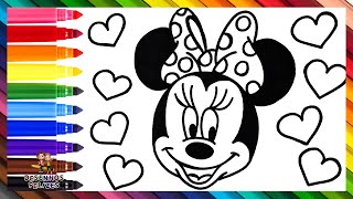 Desenhar E Colorir Minnie Mouse ⚫🎀⚫👠 Desenhos Para Crianças