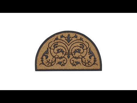 Fußmatte Kokos halbrund 60x100 cm Schwarz - Braun - Naturfaser - Kunststoff - 60 x 2 x 100 cm