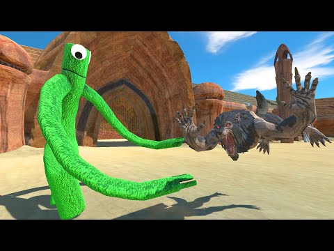 Battle in The Arena - Werewolf vs Rainbow Friends Green - Animal Revolt Battle Simulator