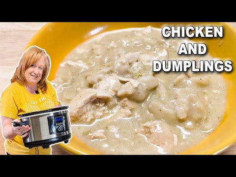 Easy Crockpot CHICKEN & DUMPLINGS, A Slow Cooker Chicken Dinner