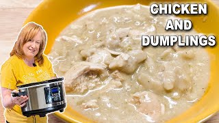 Easy Crockpot CHICKEN & DUMPLINGS, A Slow Cooker Chicken Dinner