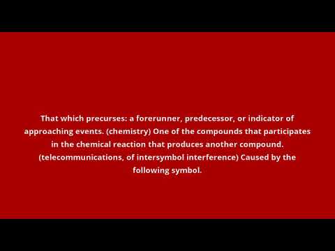 what is the meaning of precursor