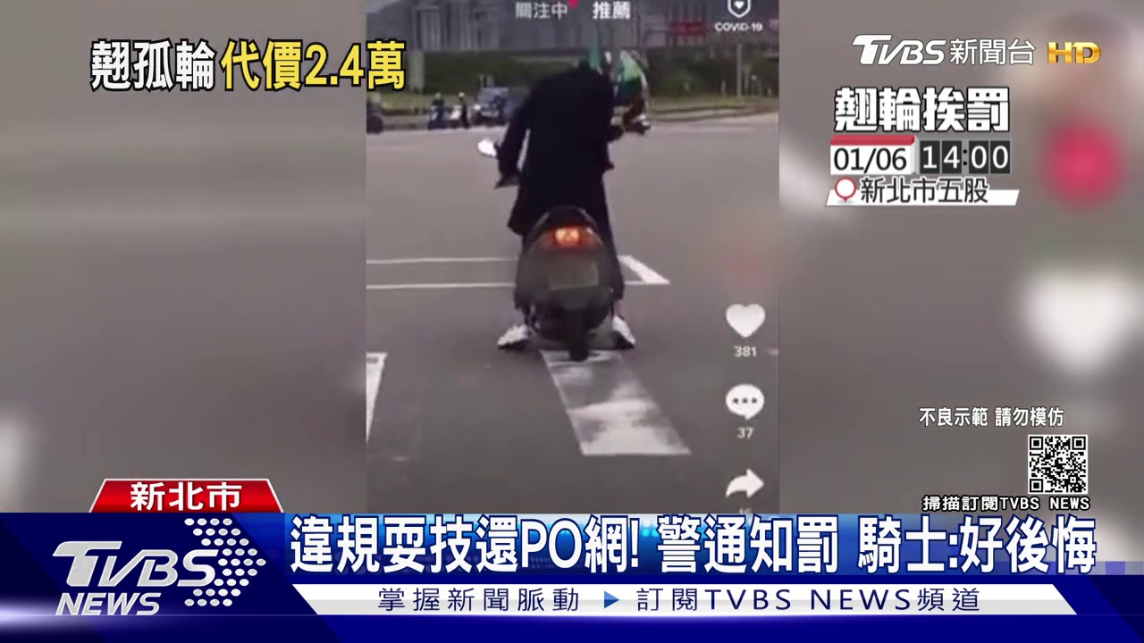 騎小綿羊「翹輪」耍技! 男PO網炫耀慘挨罰