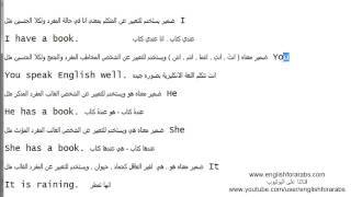 تعلم قواعد اللغة الانجليزية الدرس 20 الضمائر الانجليزية الجزء 1