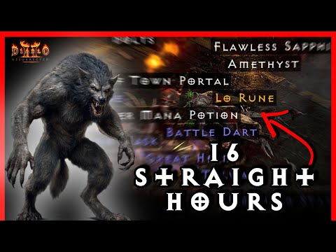 Blasting Trav for 16 Straight Hour to Find High Runes - Diablo 2 Resurrected