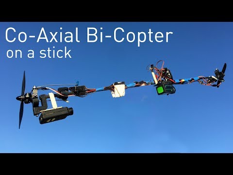 Coaxial BiCopter Flying Stick - Brushless Rocket Project - RCTESTFLIGHT